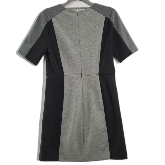 Ann Taylor Loft Petites Gray & Black Color Block Dress Short Sleeves Stretch 2P - Picture 2 of 7